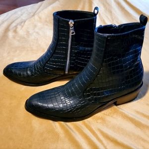Straight to Hell Apparel Alligator Embossed Mod Boots - Vegan Richards